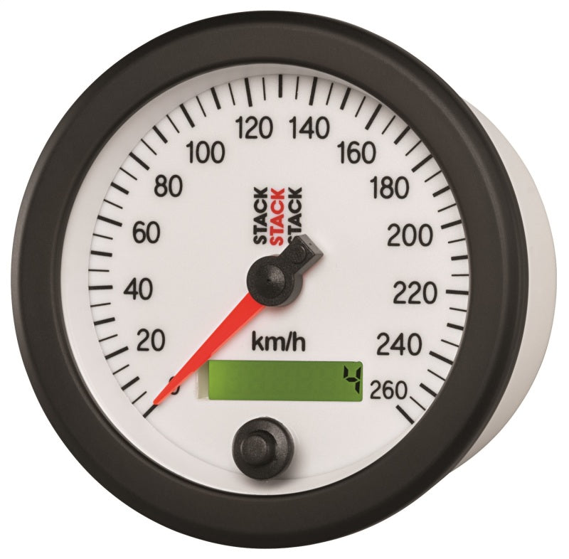 Autometer Stack Instruments 88MM 0-260 KM/H Programmable Speedometer - White-thumbmail-4