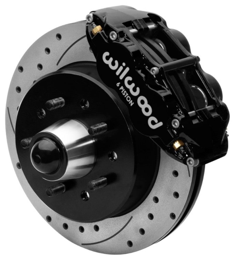 Wilwood Forged Narrow Superlite 6R Front Big Brake Kit 12.19in Drilled Rotors 88-98 C1500 - Black-thumbmail-1