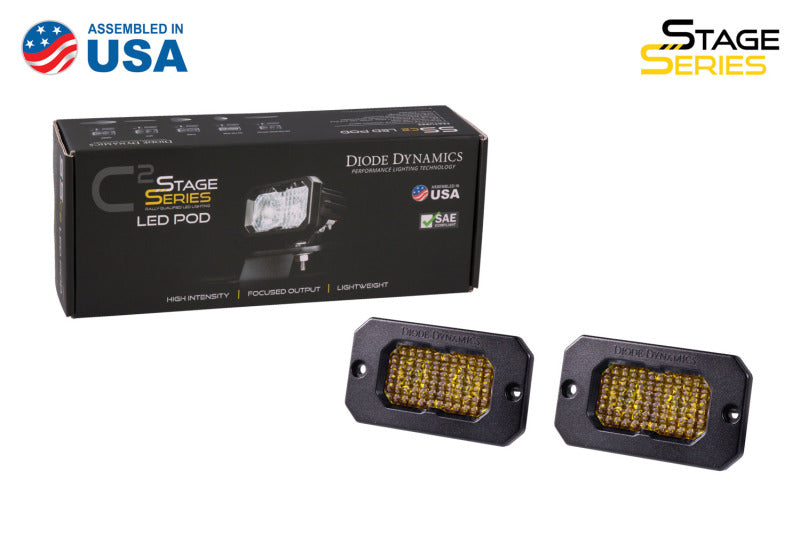 Diode Dynamics Stage Series 2 In LED Pod Pro - Yellow Fog Flush ABL (Pair)-thumbmail-3