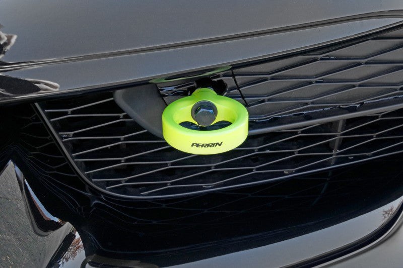 Perrin 2020 Toyota Supra Tow Hook Kit (Front) - Neon Yellow-thumbmail-2