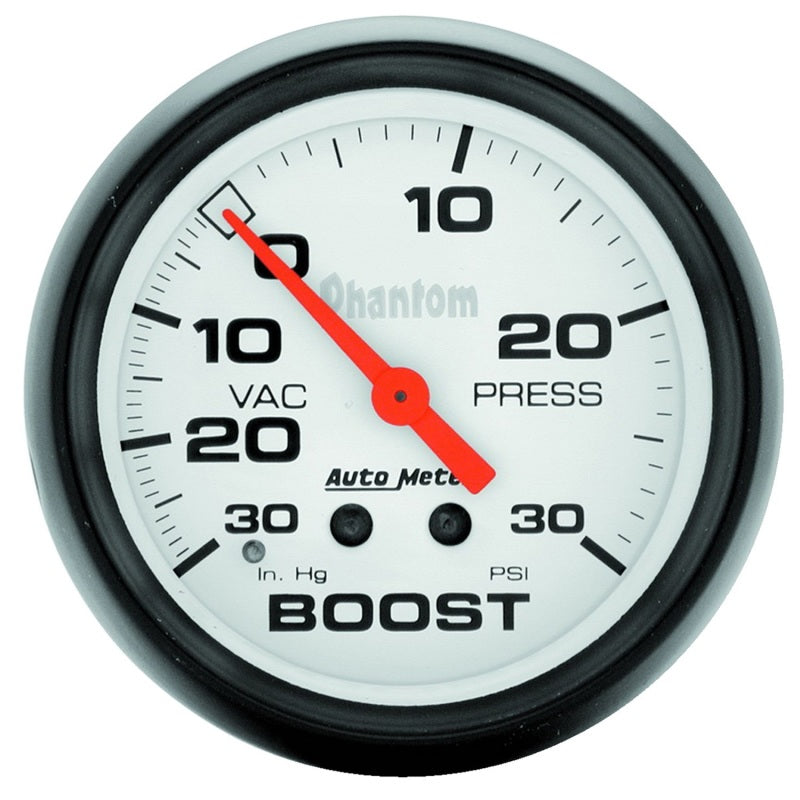Autometer Phantom 66.7mm 30 in Hg-Vac/30PSI Mechanical Vacuum/Boost Gauge-thumbmail-1
