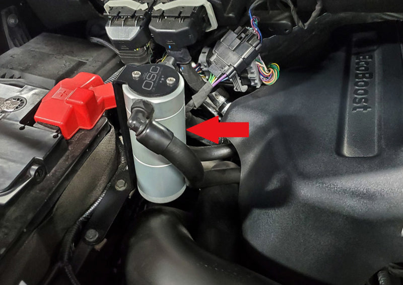 J&L 11-19 Ford F-150 2.7L/3.5L/5.0L Passenger Side Oil Separator 3.0 Cannister Extension - Clear-thumbmail-1