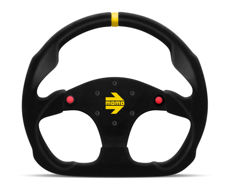 Momo MOD30 Buttons Steering Wheel 320 mm -  Black Suede/Black Spokes/1 Stripe-thumbmail-1