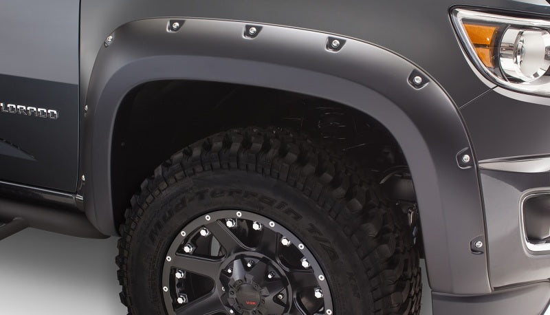 Bushwacker 15-18 Chevy ado Fleetside Pocket Style Flares 4pc 74.0in Bed - Black-thumbmail-5