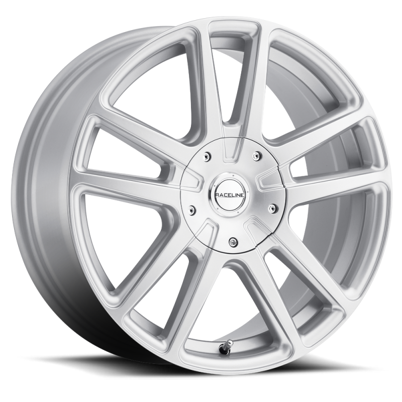 Raceline 145S Encore 18x8in / 5x112/5x120 BP / 40mm Offset / 74.1mm Bore - Gloss Silver Wheel-thumbmail-1