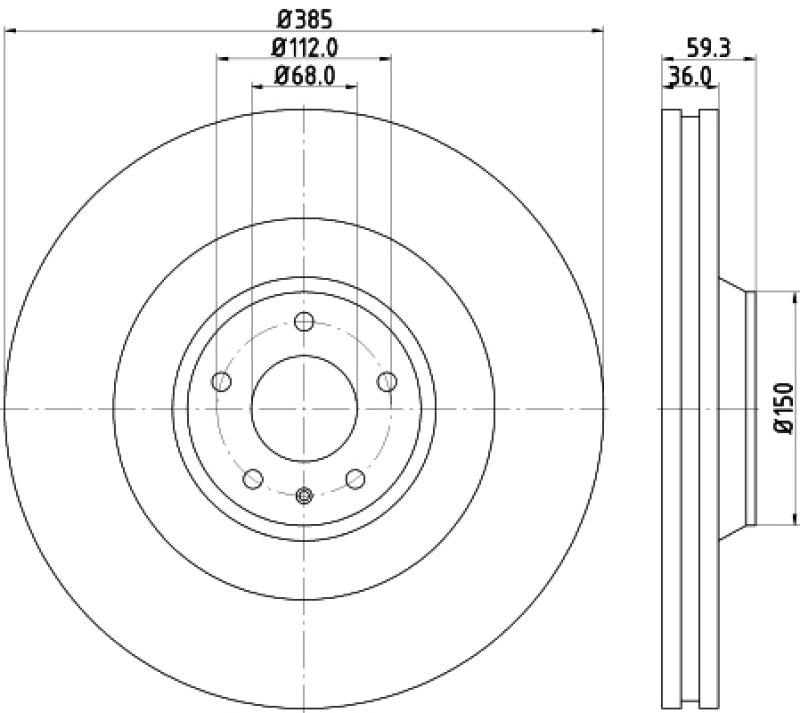 Hella Pagid Front High Carbon Brake Rotor - 05-09 Audi A8-thumbmail-2