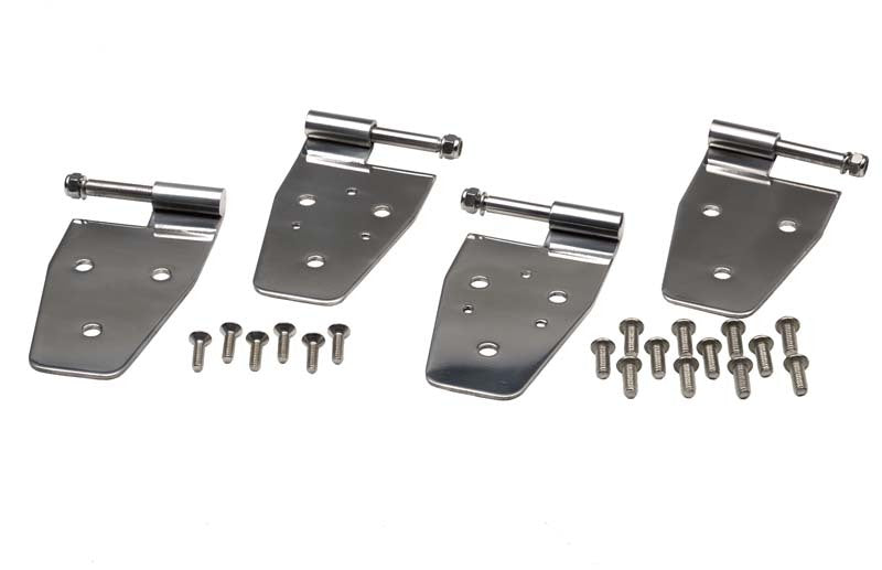Kentrol 87-95 Jeep Wrangler YJ Door Hinge Set 4 Pieces - Polished Silver-thumbmail-1