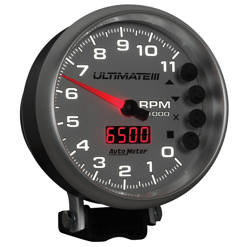 Autometer 5 inch Ultimate III Playback Tachometer 11000 RPM - Silver-thumbmail-3