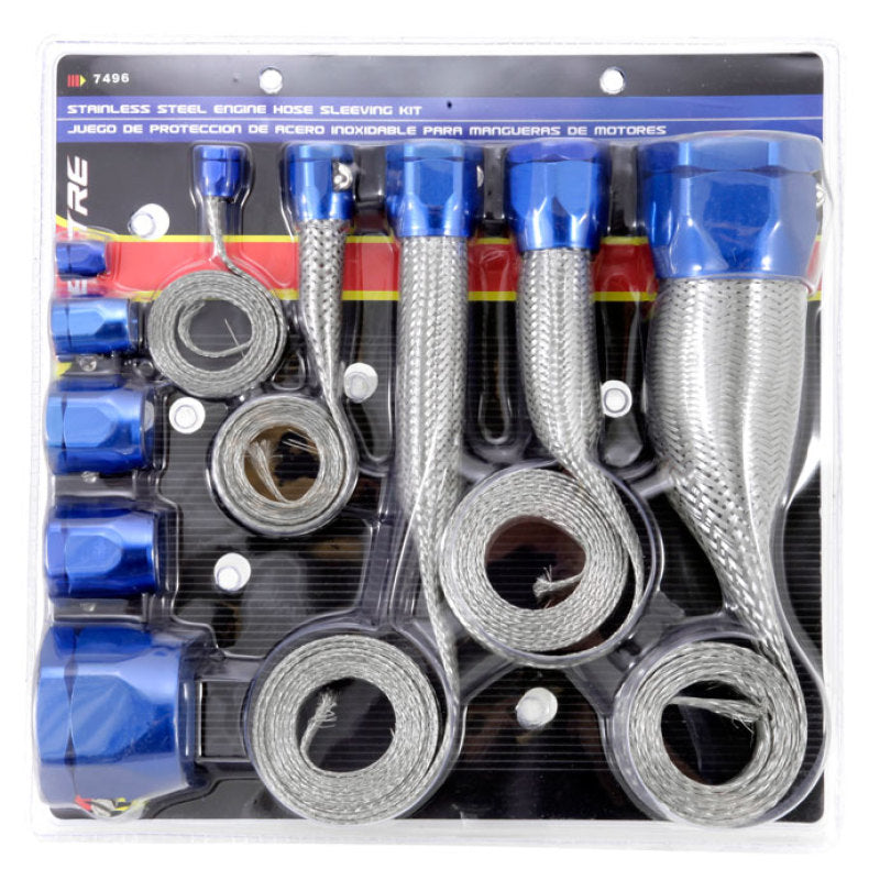Spectre MagnaBraid 304SS Braided Sleeving Kit - Blue End Caps-thumbmail-4