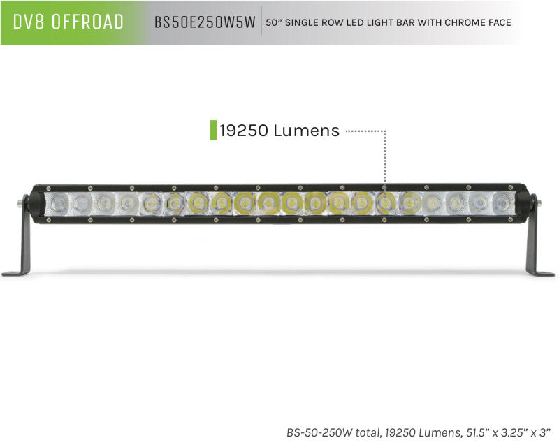 DV8 Offroad 50in Light Bar Slim 250W Spot 5W CREE LED - Black-thumbmail-3
