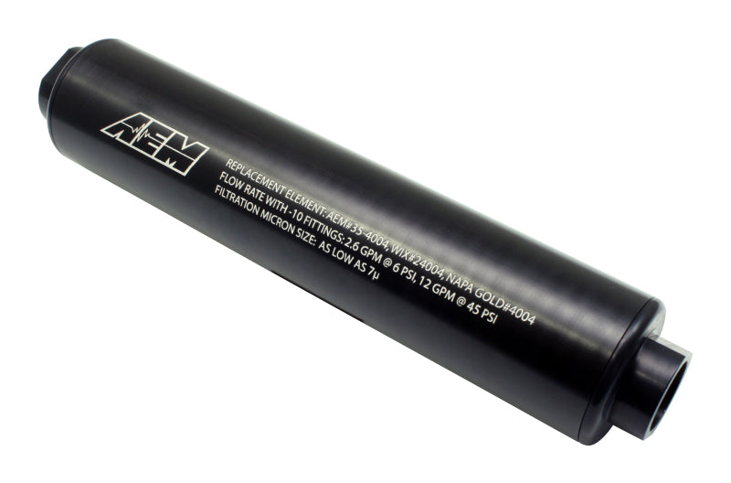 AEM Universal High Flow -10 AN Inline Black Fuel Filter-thumbmail-1