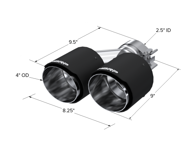 MBRP Universal Carbon Fiber Dual Tip 4in OD/2.5in Inlet-thumbmail-3
