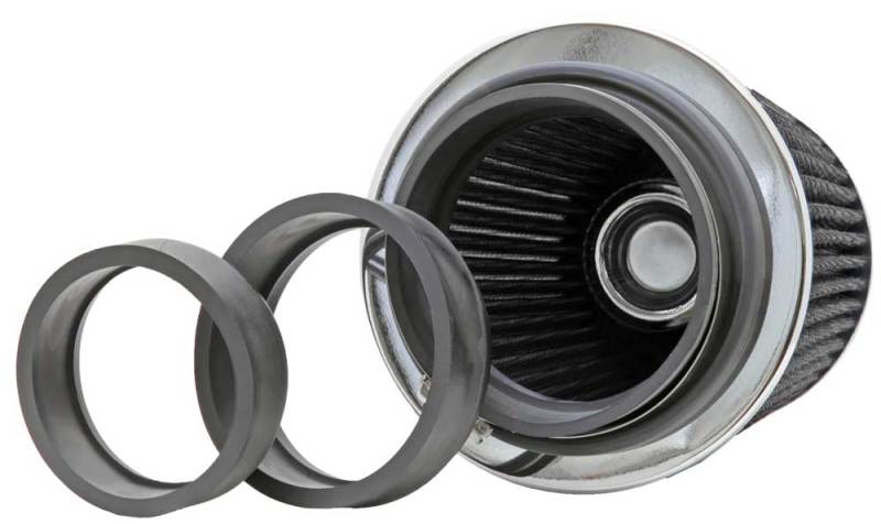K&N Universal Filter Chrome Round Tapered White - 4in Flange ID x 1.125in Flange Length x 5.5in H-thumbmail-7