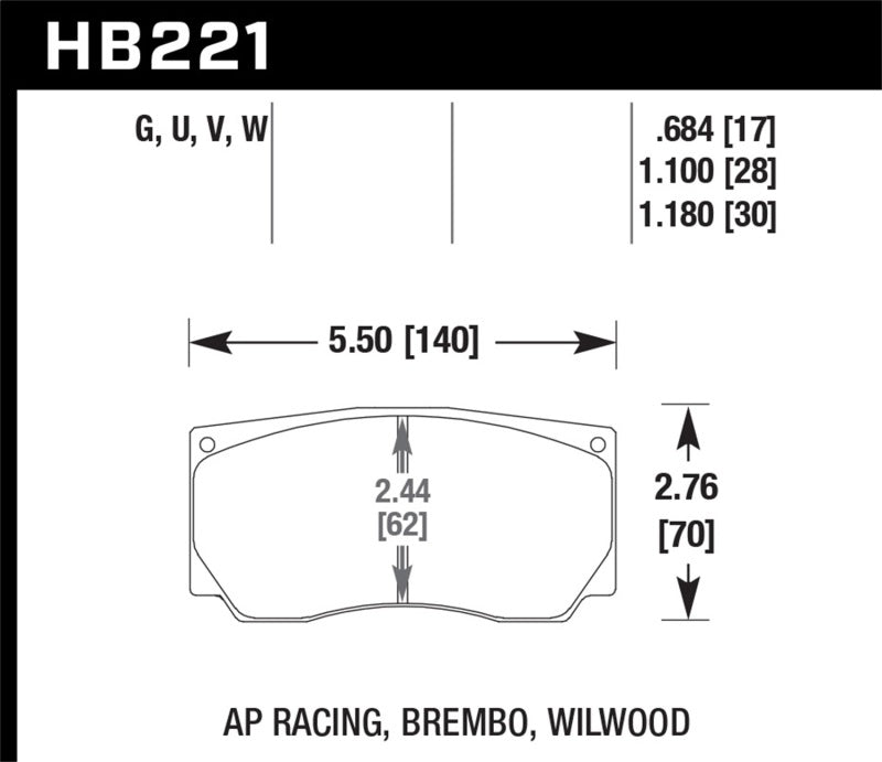 Hawk AP Racing/Wilwood DTC-70 Race Brake Pads-thumbmail-1
