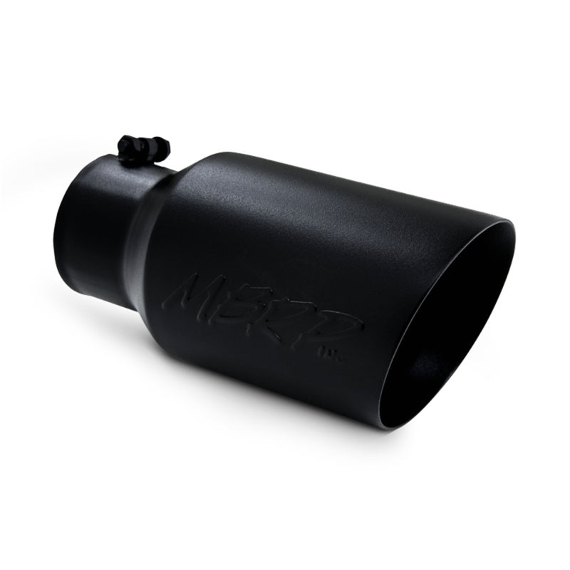 MBRP Universal Tip 6 O.D. Dual Wall Angled 4 inlet 12 length - Black Finish-thumbmail-2
