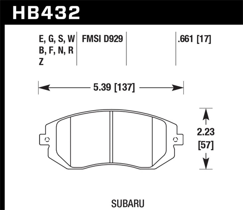 Hawk 2006 Saab 9-2X 2.5L 2.5i Front ER-1 Brake Pads-thumbmail-1