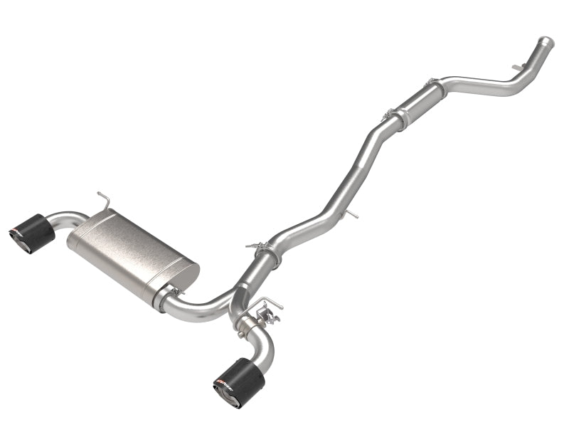 aFe POWER Takeda 2021 Toyota Supra 2.0L (t) 2.5in-3in 304 SS CB Exhaust w/ Carbon Tips-thumbmail-1