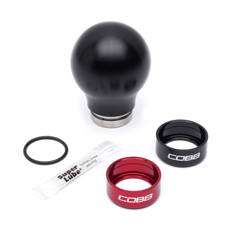 Cobb Subaru 6-Speed Weighted COBB Shift Knob - Black (Incl. Both Red + Blk Collars)-thumbmail-2