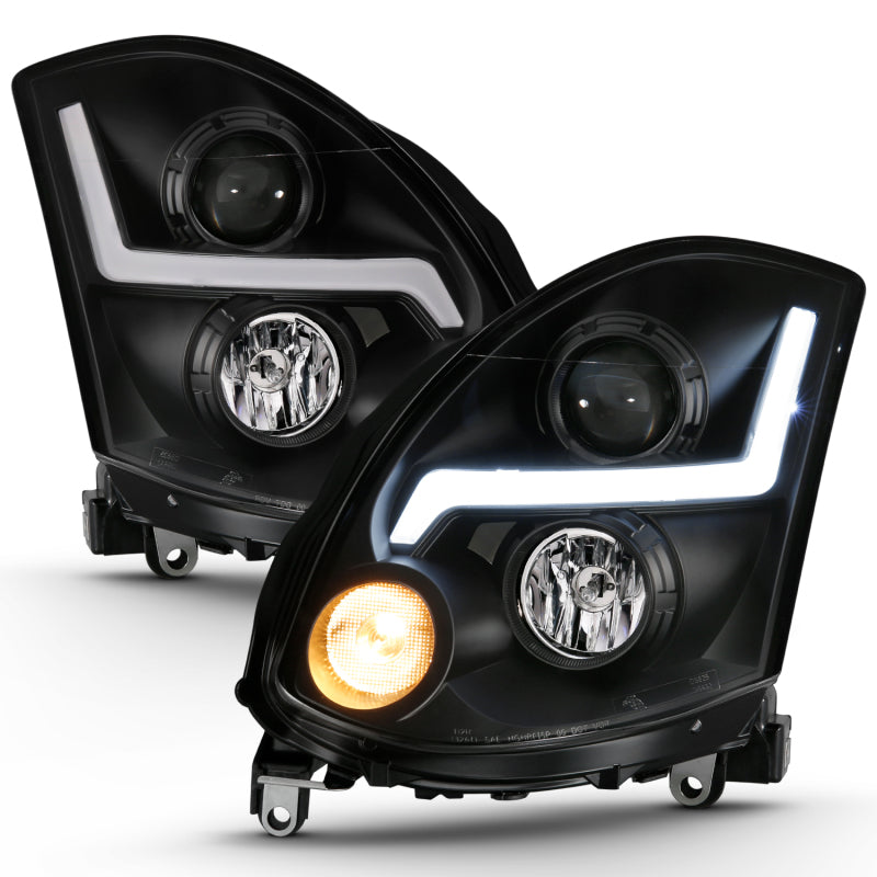 ANZO 2003-2007 Infiniti G35 Projector Headlight Plank Style Black (HID Compatible, No HID Kit )-thumbmail-5