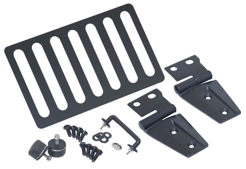 Kentrol 07-18 Jeep Wrangler JK Hood Kit Without Hood Catch - Textured Black-thumbmail-1