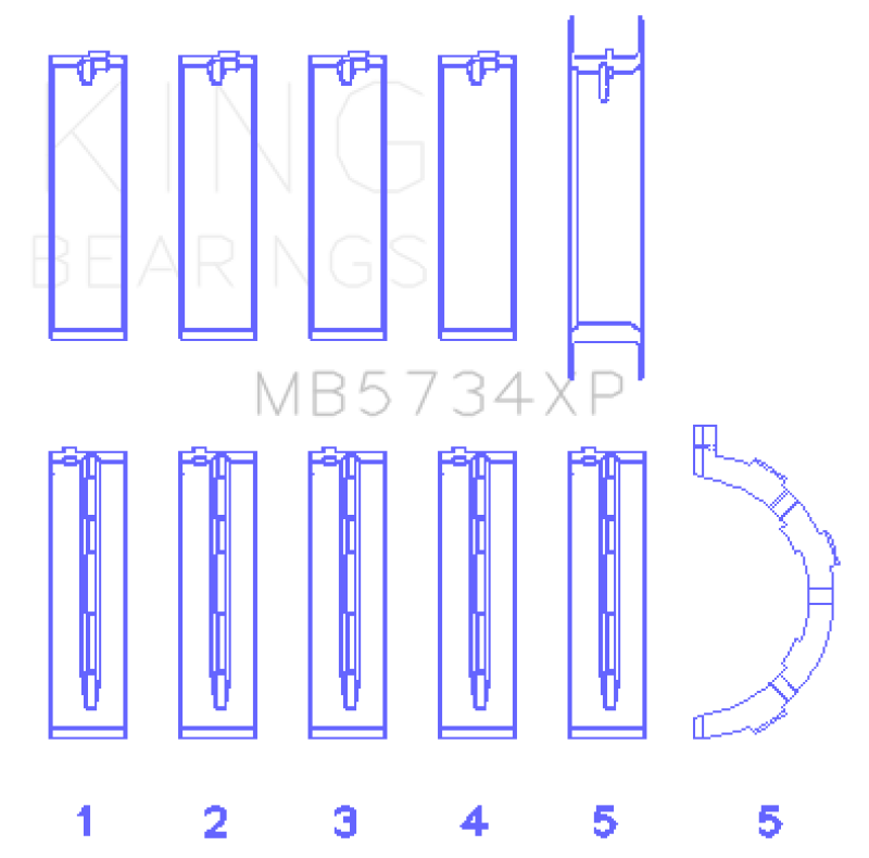 King Ford Mustang Prod 302 Coyote (Size STD) Performance Main Bearing Set-thumbmail-2