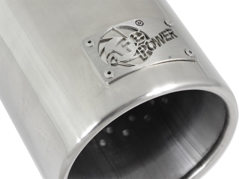 aFe MACH Force-XP 304 SS Sing Wall Pol Exh Tip Univ Exit 3in Inlet x 4in Outlet x 12in L - Clamp On-thumbmail-2