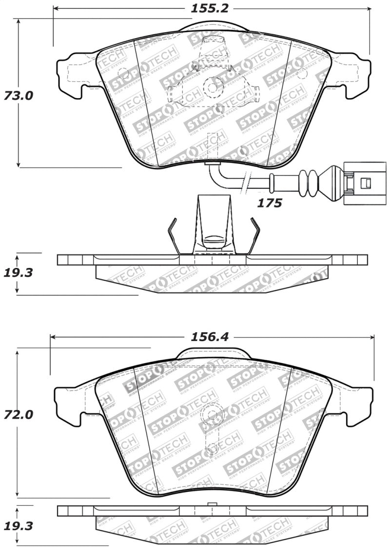 StopTech Performance 08-13 Audi TT Quattro / 12 VW Golf R Front Brake Pads-thumbmail-3