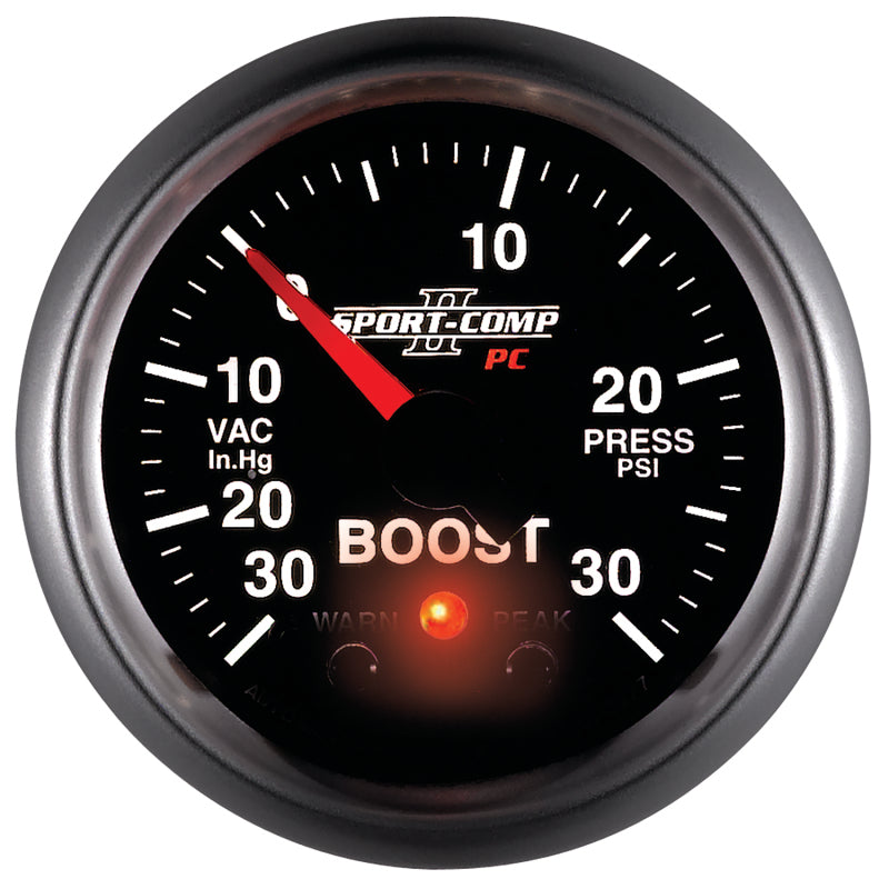 Autometer Sport-Comp II 52mm 30 IN HG / 30 PSI Electronic Boost/Vacuum Gauge-thumbmail-4