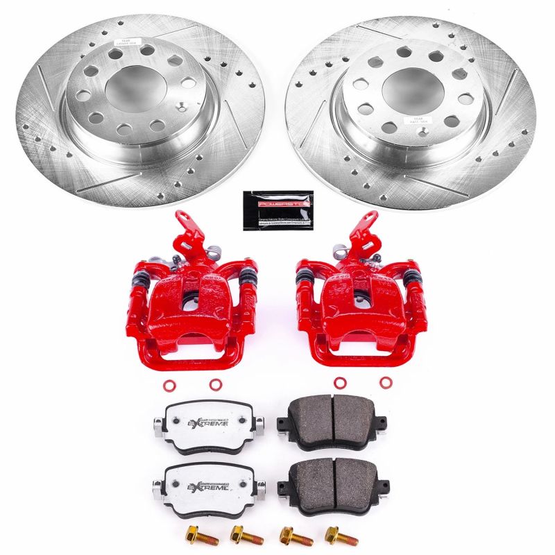 Power Stop 15-18 Volkswagen Golf Rear Z26 Street Warrior Brake Kit w/Calipers-thumbmail-1