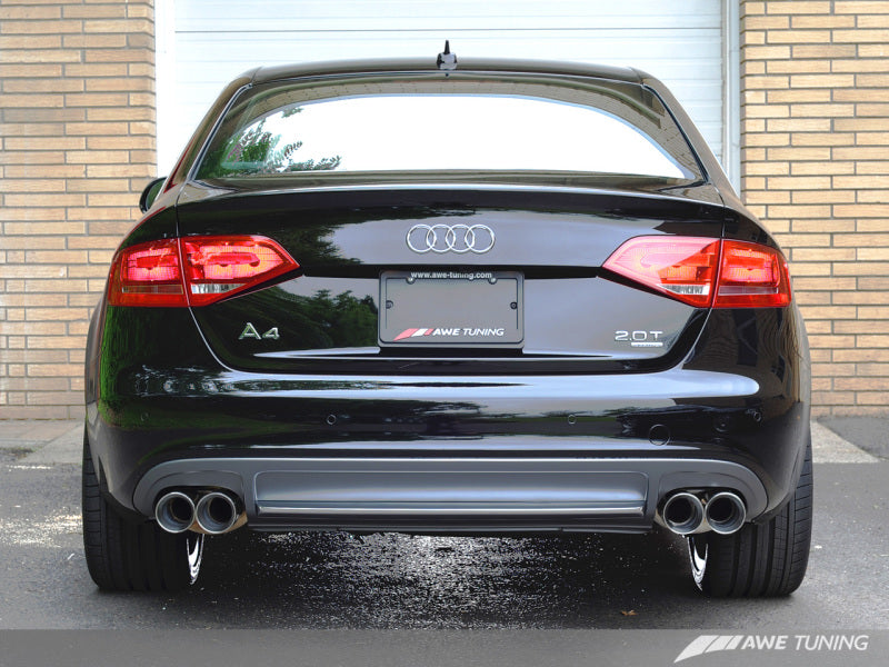 AWE Tuning Audi B8 A4 Touring Edition Exhaust - Quad Tip Polished Silver Tips-thumbmail-7