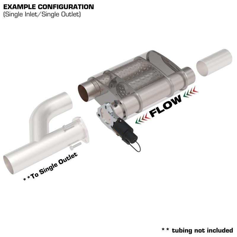 QTP 3in Weld-On 304SS Screamer Muffler w/Bolt-On QTEC Electric Cutout-thumbmail-3