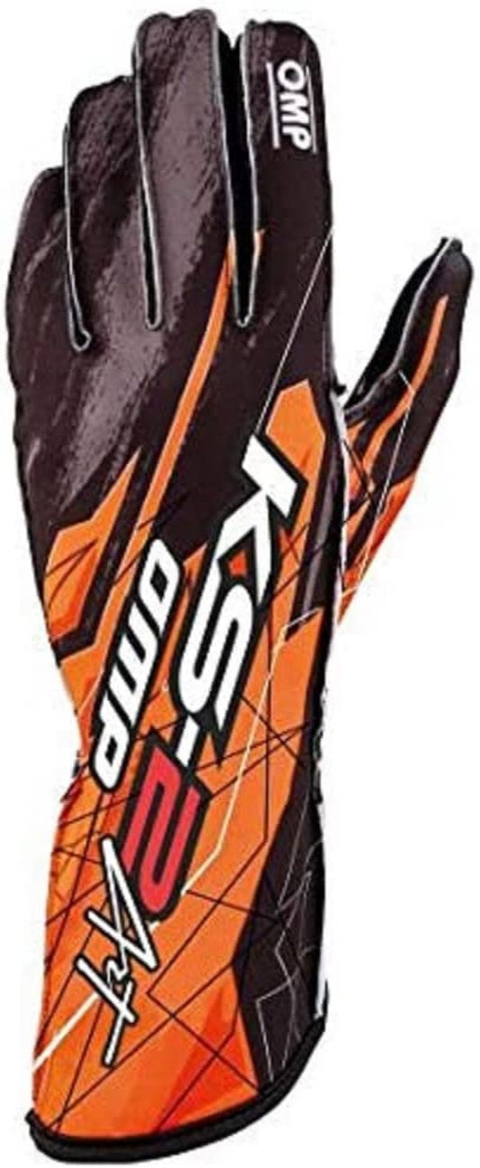 OMP KS-2 Art Gloves Black/Orange - Size XS