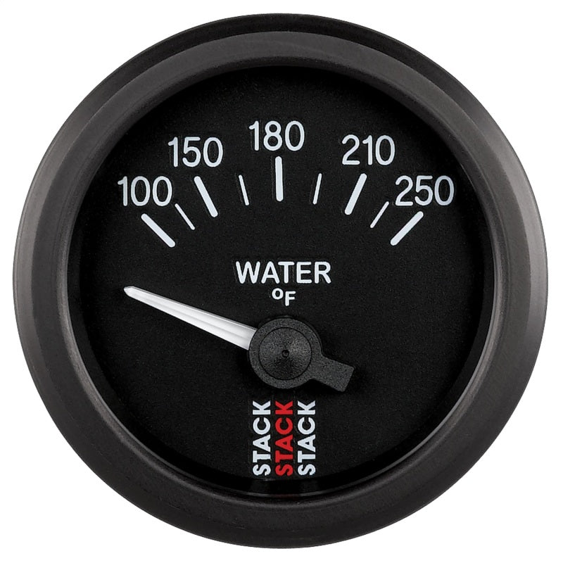 Autometer Stack 52mm 100-250 Deg F 1/8in NPTF Electric Water Temp Gauge - Black-thumbmail-1