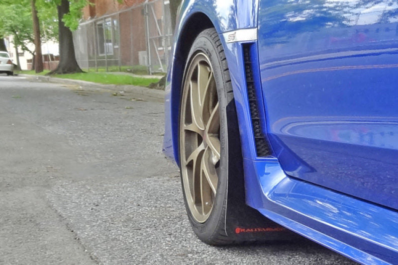 Rally Armor 15-21 Subaru WRX/STI (Sedan ONLY) Black UR Mud Flap w/ Light Blue Logo-thumbmail-4