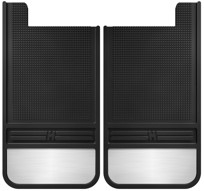 Husky Liners Universal 12in Wide Black Rubber Rear Mud Flaps w/ Weight-thumbmail-1