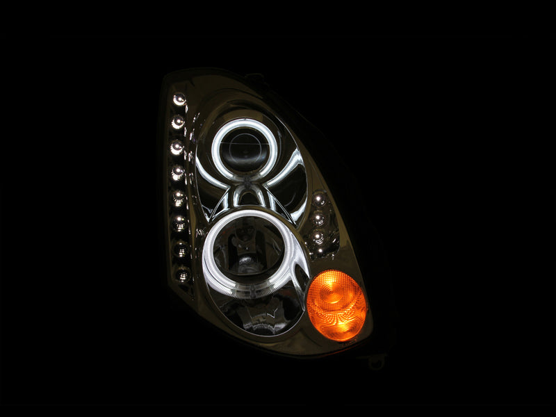 ANZO 2003-2007 Infiniti G35 Projector Headlights w/ Halo Chrome (CCFL) (HID Compatible)-thumbmail-7