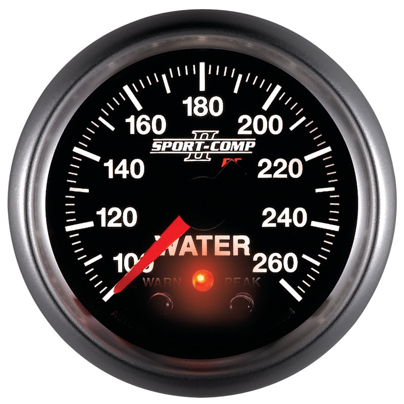 Autometer Sport-Comp II 52.4mm 100-260 Deg F Water Temp Peak & Warn w/ Electronic Control Gauge-thumbmail-3