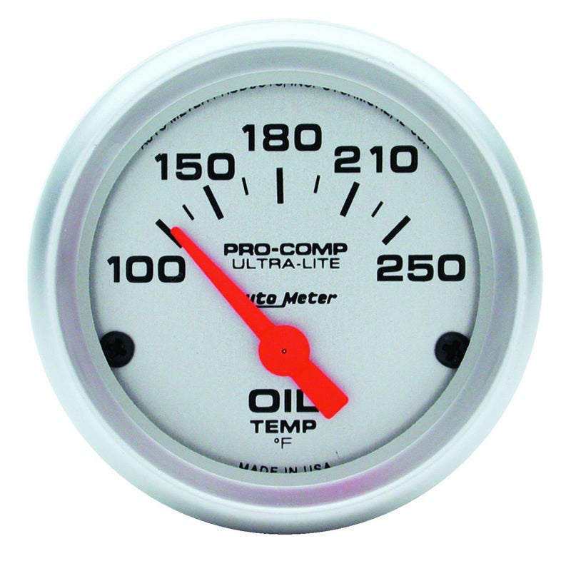 Autometer Ultra-Lite 52mm 100-250 Deg F Electronic Oil Temperature Gauge