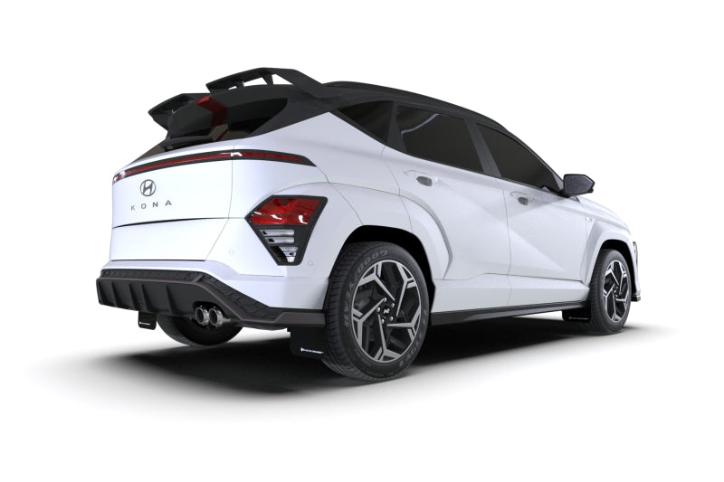 Rally Armor 2024 Hyundai Kona N Line Black UR Mud Flap - White Logo-thumbmail-2