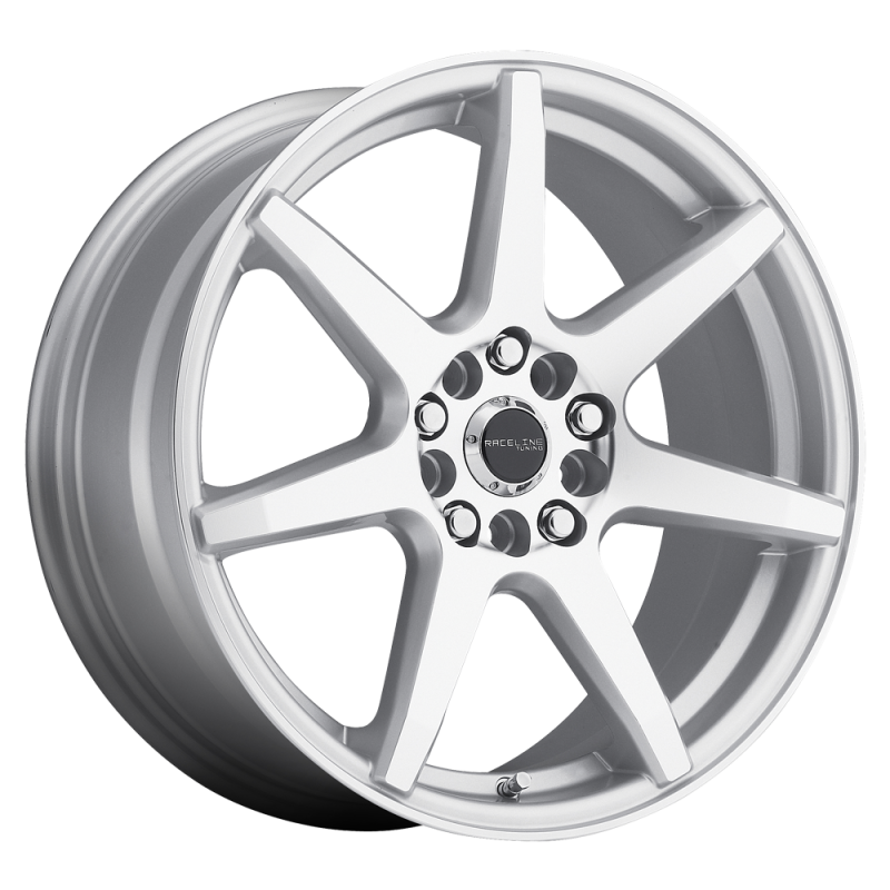 Raceline 131S Evo 15x7in / 5x100/5x114.3 BP / 40mm Offset / 72.62mm Bore - Silver & Machined Wheel-thumbmail-1