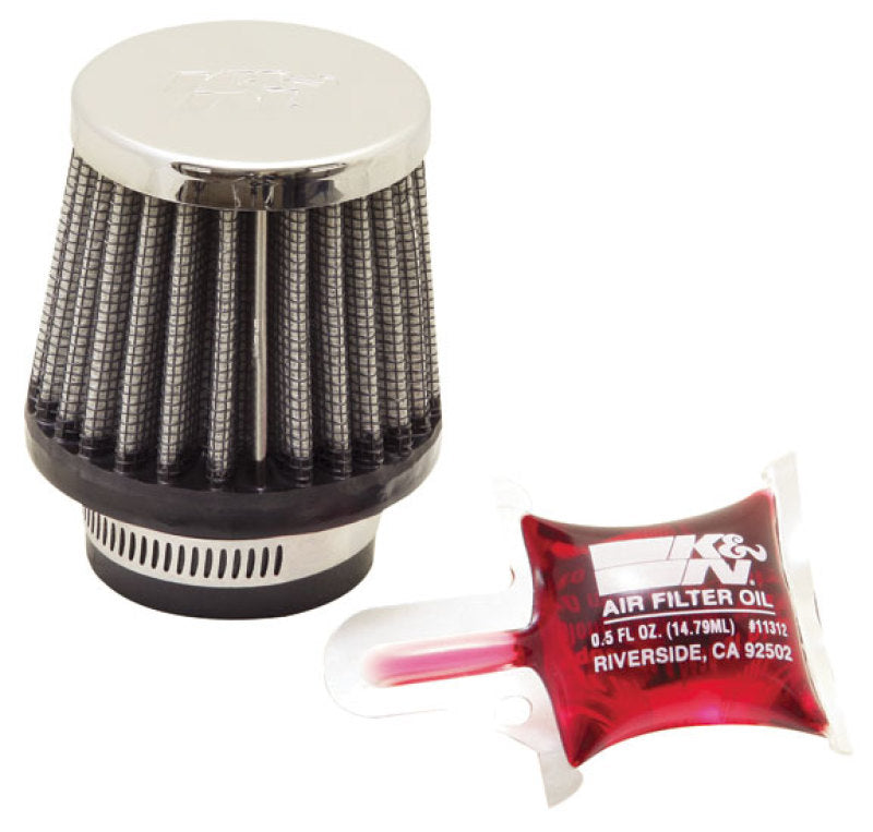 K&N Universal Chrome Filter 1 3/8 inch FLG / 2 1/2 inch Base / 2 inch Top / 2 1/4 inch Height-thumbmail-2