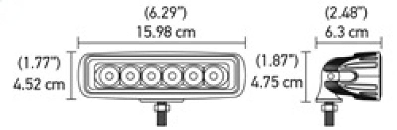 Hella Value Fit Mini Flush Mount 7.7in - 18W White Housing Flood Beam LED Light Bar-thumbmail-11