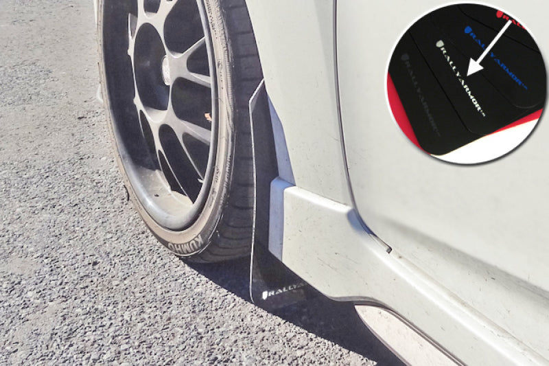 Rally Armor 12-18 Hyundai Veloster Black UR Mud Flap w/ White Logo-thumbmail-2