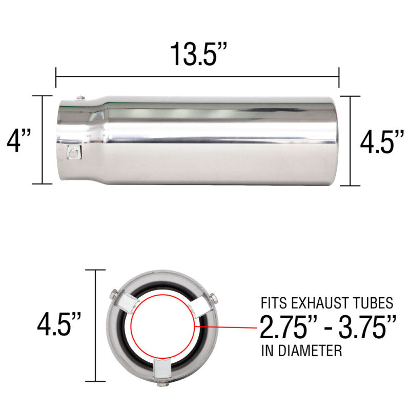 Spectre Exhaust Tip 4-1/2in. OD / Pencil-thumbmail-4