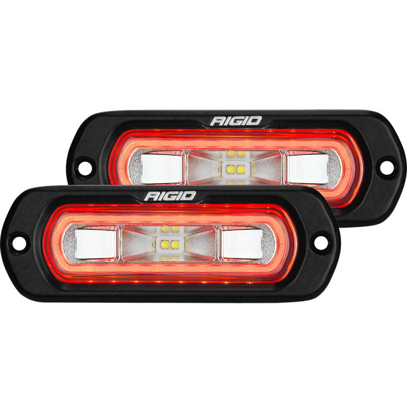 Rigid Industries SR-L Series Flush Mount LED Spreader Pair w/ Amber Halo - Universal-thumbmail-2