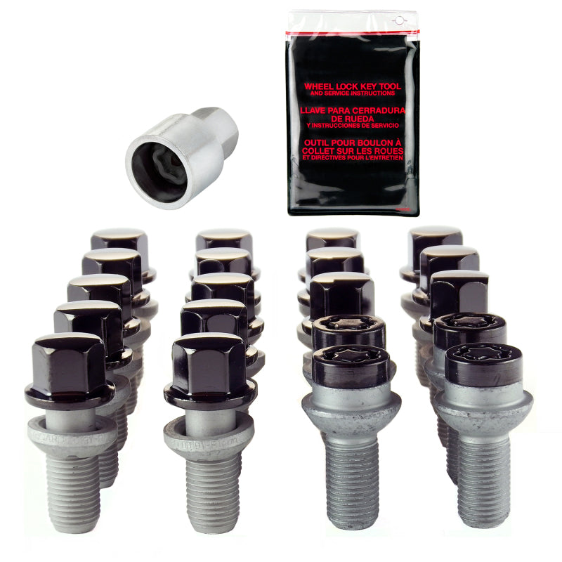 McGard 5 Lug Hex Install Kit w/Locks (Radius Seat Bolt) M14X1.5 / 17mm Hex / 27.5mm Shank L. - Black-thumbmail-6