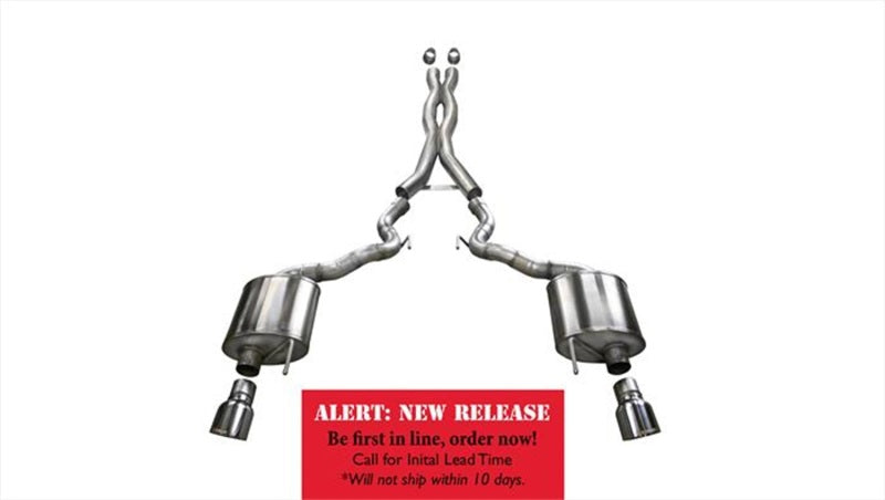 Corsa 15-16 Ford Mustang GT Convertible 5.0L V8 Polished Xtreme Dual Rear Exit Exhaust-thumbmail-1