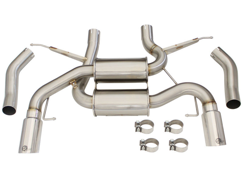 aFe MACHForce XP 2.5in Axle Back Stainless Exhaust w/ Polished Tips 07-13 BMW 335i 3.0L L6 (E90/92)-thumbmail-3