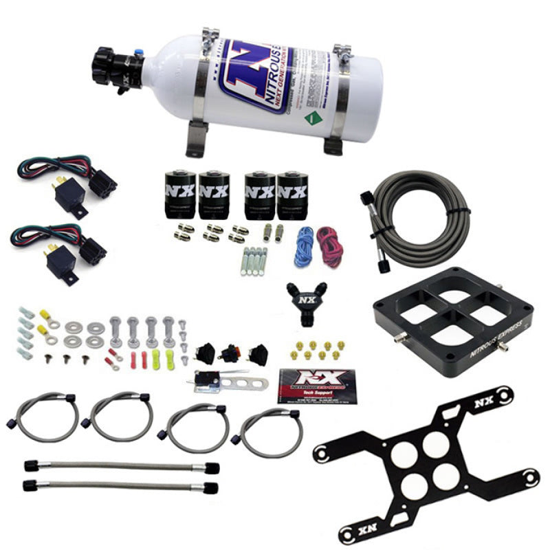 Nitrous Express Dominator Dual Stage Billet Crossbar Nitrous Kit (50-300 & 100-500HP) w/5lb Bottle-thumbmail-1