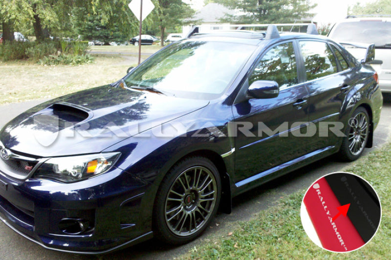 Rally Armor 11-14 Subaru WRX/STI (Sedan Only) Black UR Mud Flap w/ Grey Logo-thumbmail-2